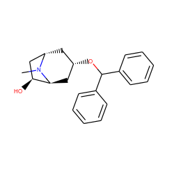 CN1[C@H]2C[C@@H](OC(c3ccccc3)c3ccccc3)C[C@H]1C[C@@H]2O ZINC000169350619