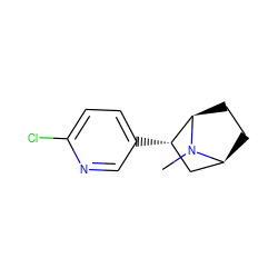 CN1[C@H]2CC[C@@H]1[C@@H](c1ccc(Cl)nc1)C2 ZINC000013479024