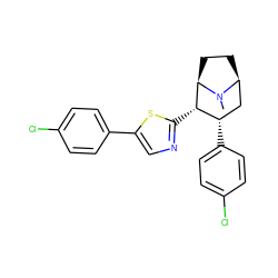 CN1[C@H]2CC[C@@H]1[C@@H](c1ncc(-c3ccc(Cl)cc3)s1)[C@@H](c1ccc(Cl)cc1)C2 ZINC000014978587