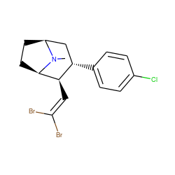 CN1[C@H]2CC[C@@H]1[C@H](C=C(Br)Br)[C@@H](c1ccc(Cl)cc1)C2 ZINC000040972598