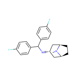 CN1[C@H]2CC[C@@H]1C[C@@H](NC(c1ccc(F)cc1)c1ccc(F)cc1)C2 ZINC000101060936