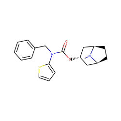 CN1[C@H]2CC[C@@H]1C[C@@H](OC(=O)N(Cc1ccccc1)c1cccs1)C2 ZINC000101152200