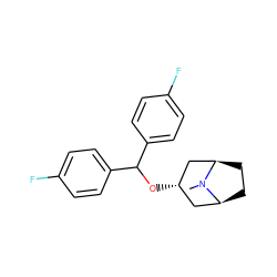 CN1[C@H]2CC[C@@H]1C[C@@H](OC(c1ccc(F)cc1)c1ccc(F)cc1)C2 ZINC000100322996