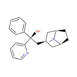 CN1[C@H]2CC[C@@H]1C[C@H](C[C@@](O)(c1ccccc1)c1ccccn1)C2 ZINC000103233180