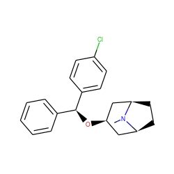 CN1[C@H]2CC[C@@H]1C[C@H](O[C@@H](c1ccccc1)c1ccc(Cl)cc1)C2 ZINC000100092026