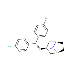 CN1[C@H]2CC[C@@H]1C[C@H](O[C@H](c1ccc(F)cc1)c1ccc(Br)cc1)C2 ZINC000100834198