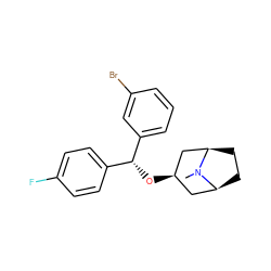 CN1[C@H]2CC[C@@H]1C[C@H](O[C@H](c1ccc(F)cc1)c1cccc(Br)c1)C2 ZINC000100834460