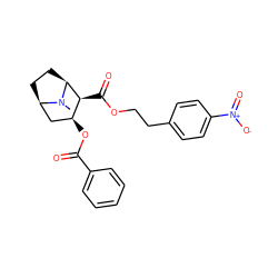 CN1[C@H]2CC[C@@H]1C[C@H](OC(=O)c1ccccc1)[C@@H]2C(=O)OCCc1ccc([N+](=O)[O-])cc1 ZINC000029205089