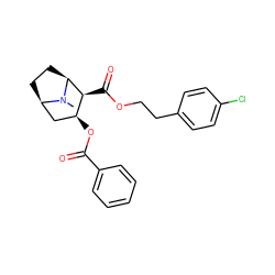 CN1[C@H]2CC[C@@H]1C[C@H](OC(=O)c1ccccc1)[C@@H]2C(=O)OCCc1ccc(Cl)cc1 ZINC000029205060