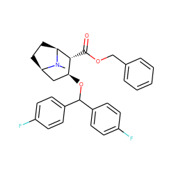 CN1[C@H]2CC[C@@H]1C[C@H](OC(c1ccc(F)cc1)c1ccc(F)cc1)[C@H]2C(=O)OCc1ccccc1 ZINC000013440896