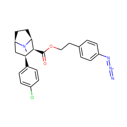 CN1[C@H]2CC[C@@H]1C[C@H](c1ccc(Cl)cc1)[C@@H]2C(=O)OCCc1ccc(N=[N+]=[N-])cc1 ZINC000056727901