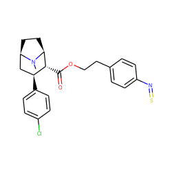 CN1[C@H]2CC[C@@H]1C[C@H](c1ccc(Cl)cc1)[C@H]2C(=O)OCCc1ccc(N=S)cc1 ZINC000095585197