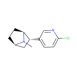 CN1[C@H]2CC[C@@H]1C[C@H]2c1ccc(Cl)nc1 ZINC000013479025