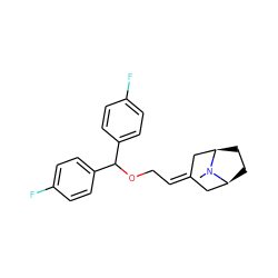 CN1[C@H]2CC[C@@H]1CC(=CCOC(c1ccc(F)cc1)c1ccc(F)cc1)C2 ZINC000001660248