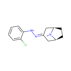 CN1[C@H]2CC[C@@H]1CC(=NNc1ccccc1Cl)C2 ZINC000169321976