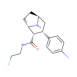 CN1[C@H]2CC[C@H]1[C@@H](C(=O)NCCF)[C@@H](c1ccc(I)cc1)C2 ZINC000261172287