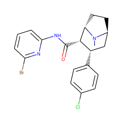 CN1[C@H]2CC[C@H]1[C@@H](C(=O)Nc1cccc(Br)n1)[C@@H](c1ccc(Cl)cc1)C2 ZINC000254119854