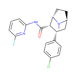 CN1[C@H]2CC[C@H]1[C@@H](C(=O)Nc1cccc(F)n1)[C@@H](c1ccc(Cl)cc1)C2 ZINC000254120867