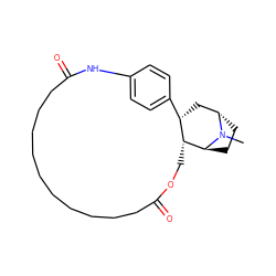 CN1[C@H]2CC[C@H]1[C@@H]1COC(=O)CCCCCCCCCCC(=O)Nc3ccc(cc3)[C@@H]1C2 ZINC000261130512