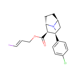 CN1[C@H]2CC[C@H]1[C@H](C(=O)OC/C=C/I)[C@H](c1ccc(Cl)cc1)C2 ZINC000253862559