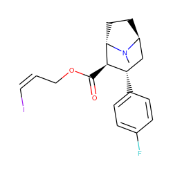 CN1[C@H]2CC[C@H]1[C@H](C(=O)OC/C=C\I)[C@@H](c1ccc(F)cc1)C2 ZINC000261091669