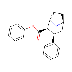 CN1[C@H]2CC[C@H]1[C@H](C(=O)Oc1ccccc1)[C@H](c1ccccc1)C2 ZINC000253638670