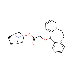 CN1[C@H]2CC[C@H]1CC(OC(=O)COC1c3ccccc3CCc3ccccc31)C2 ZINC000101631215