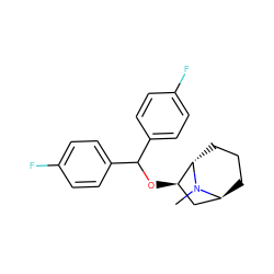 CN1[C@H]2CCC[C@H]1[C@H](OC(c1ccc(F)cc1)c1ccc(F)cc1)C2 ZINC000169349760