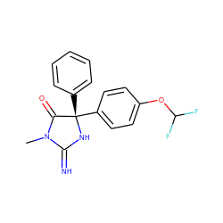 CN1C(=N)N[C@@](c2ccccc2)(c2ccc(OC(F)F)cc2)C1=O ZINC000035262243