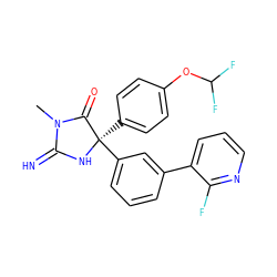 CN1C(=N)N[C@](c2ccc(OC(F)F)cc2)(c2cccc(-c3cccnc3F)c2)C1=O ZINC000064503977