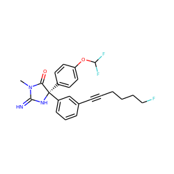 CN1C(=N)N[C@](c2ccc(OC(F)F)cc2)(c2cccc(C#CCCCCF)c2)C1=O ZINC000064527853