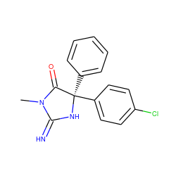 CN1C(=N)N[C@](c2ccccc2)(c2ccc(Cl)cc2)C1=O ZINC000045245812