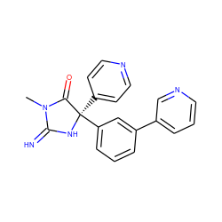 CN1C(=N)N[C@](c2ccncc2)(c2cccc(-c3cccnc3)c2)C1=O ZINC000034804867