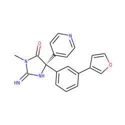 CN1C(=N)N[C@](c2ccncc2)(c2cccc(-c3ccoc3)c2)C1=O ZINC000034804569