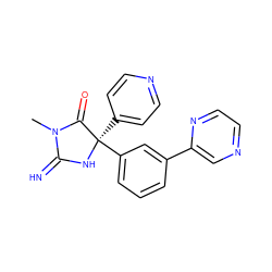 CN1C(=N)N[C@](c2ccncc2)(c2cccc(-c3cnccn3)c2)C1=O ZINC000034806432