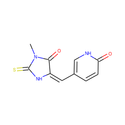 CN1C(=O)/C(=C\c2ccc(=O)[nH]c2)NC1=S ZINC000263620579