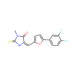 CN1C(=O)/C(=C\c2ccc(-c3ccc(F)c(F)c3)o2)NC1=S ZINC000474604824