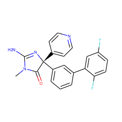 CN1C(=O)[C@@](c2ccncc2)(c2cccc(-c3cc(F)ccc3F)c2)N=C1N ZINC000049070014