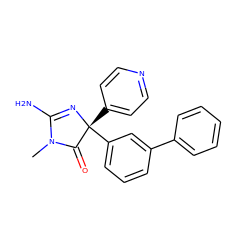 CN1C(=O)[C@@](c2ccncc2)(c2cccc(-c3ccccc3)c2)N=C1N ZINC000034806289