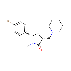 CN1C(=O)[C@@H](CN2CCCCC2)C[C@H]1c1ccc(Br)cc1 ZINC000040981279