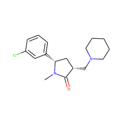 CN1C(=O)[C@@H](CN2CCCCC2)C[C@H]1c1cccc(Cl)c1 ZINC000040875129