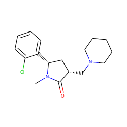 CN1C(=O)[C@@H](CN2CCCCC2)C[C@H]1c1ccccc1Cl ZINC000040423304