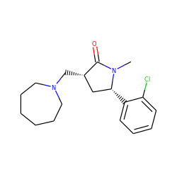 CN1C(=O)[C@@H](CN2CCCCCC2)C[C@H]1c1ccccc1Cl ZINC000040423454