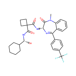 CN1C(=O)[C@@H](NC(=O)C2(C(=O)N[C@H](O)C3CCCCC3)CCC2)N=C(c2ccc(C(F)(F)F)cc2)c2ccccc21 ZINC000028822964