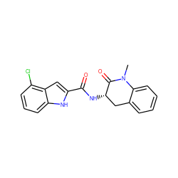 CN1C(=O)[C@@H](NC(=O)c2cc3c(Cl)cccc3[nH]2)Cc2ccccc21 ZINC000013587891