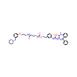 CN1C(=O)[C@H](NC(=O)Nc2cccc(CCOC(=O)NCCCC(=O)NCCCOc3cccc(CN4CCCCC4)c3)c2)N=C(c2ccccc2)c2ccccc21 ZINC000095608936