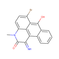 CN1C(=O)C(=N)c2c3ccccc3c(O)c3c(Br)ccc1c23 ZINC000004031277