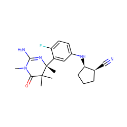 CN1C(=O)C(C)(C)[C@@](C)(c2cc(N[C@@H]3CCC[C@@H]3C#N)ccc2F)N=C1N ZINC000114109335