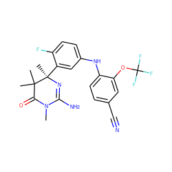 CN1C(=O)C(C)(C)[C@@](C)(c2cc(Nc3ccc(C#N)cc3OC(F)(F)F)ccc2F)N=C1N ZINC000114110627