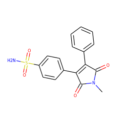 CN1C(=O)C(c2ccccc2)=C(c2ccc(S(N)(=O)=O)cc2)C1=O ZINC000169311094